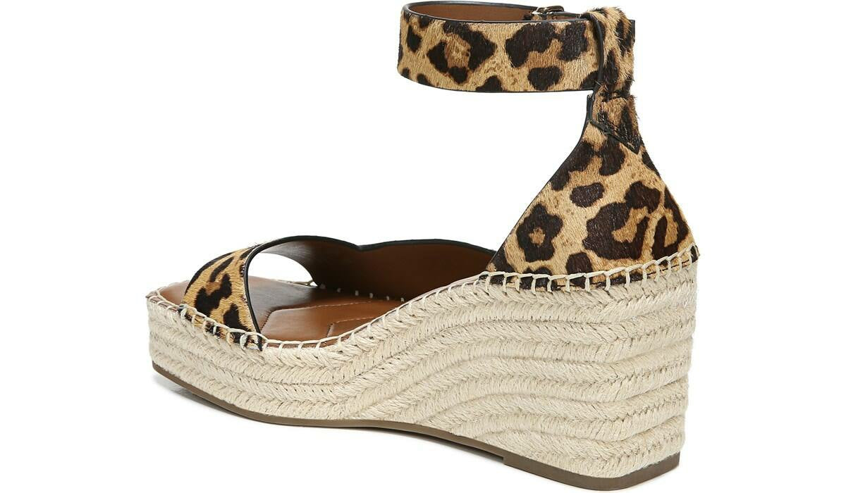 Franco Camera Espadrille Wedge Sandal - Leopard Calf Hair