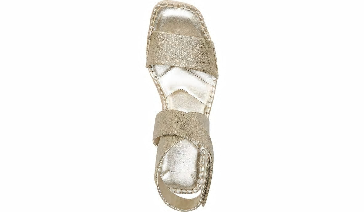 Franco Carezza Espadrille Wedge Sandal - Gold Faux Leather