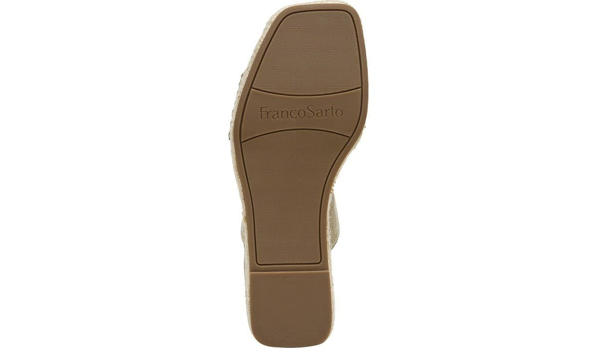 Franco Carezza Espadrille Wedge Sandal - Gold Faux Leather