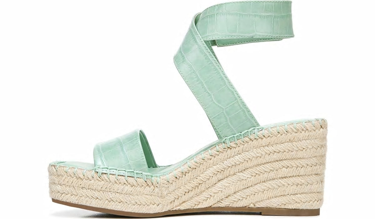 Franco Carezza Espadrille Wedge Sandal - Mint Leather