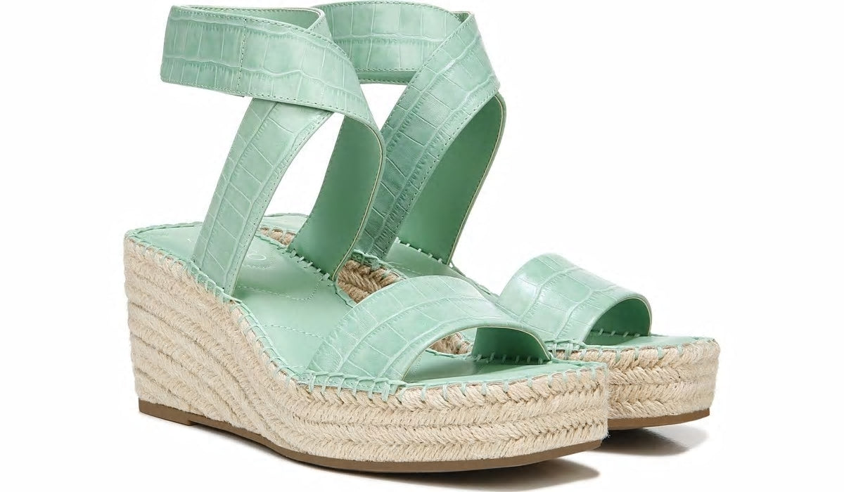 Franco Carezza Espadrille Wedge Sandal - Mint Leather