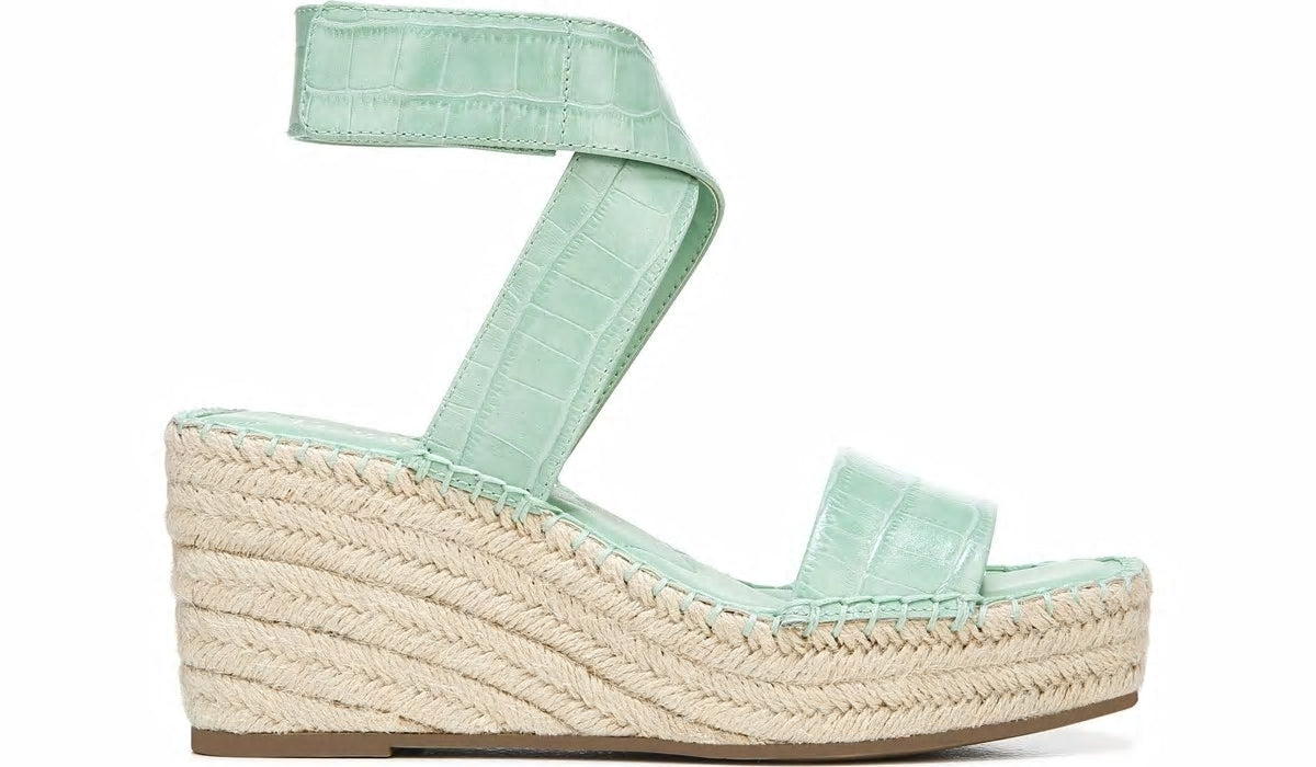 Franco Carezza Espadrille Wedge Sandal - Mint Leather