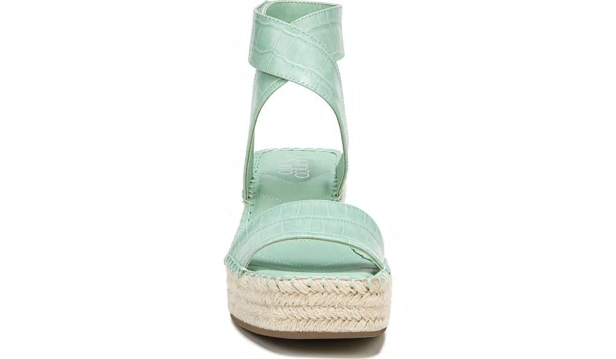 Franco Carezza Espadrille Wedge Sandal - Mint Leather