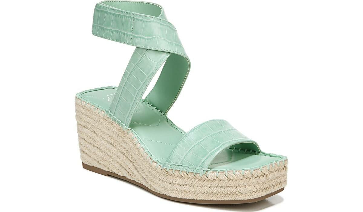 Franco Carezza Espadrille Wedge Sandal - Mint Leather