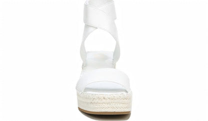 Franco Carezza Espadrille Wedge Sandal - White Leather