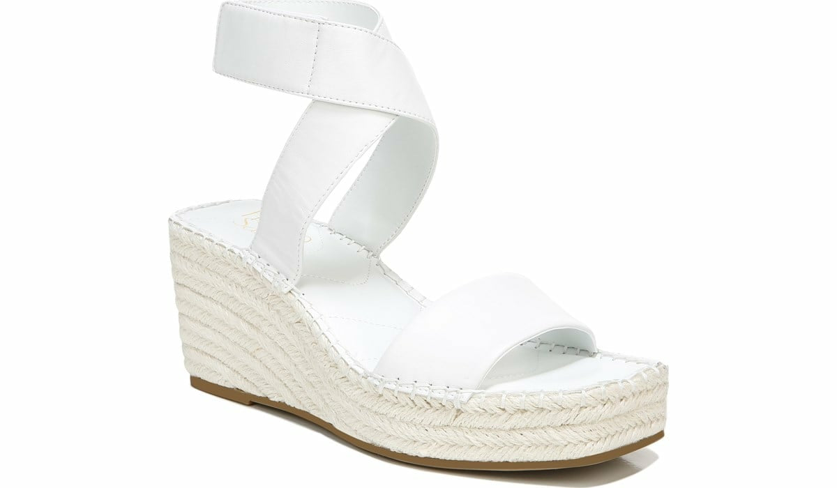 Franco Carezza Espadrille Wedge Sandal - White Leather