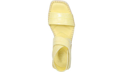 Franco Carezza Espadrille Wedge Sandal - Light Yellow Leather