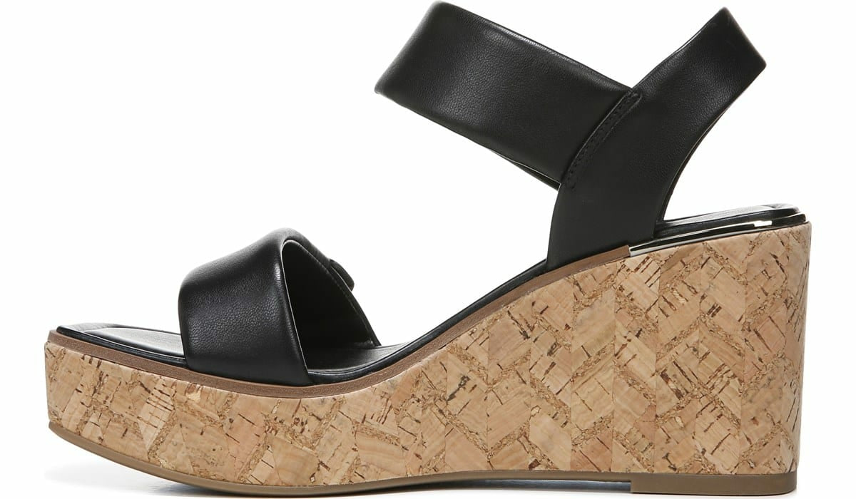 Franco Sweety Platform Wedge Sandal - Black Leather