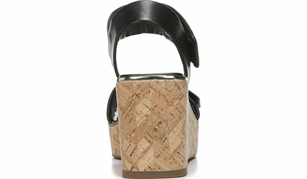 Franco Sweety Platform Wedge Sandal - Black Leather