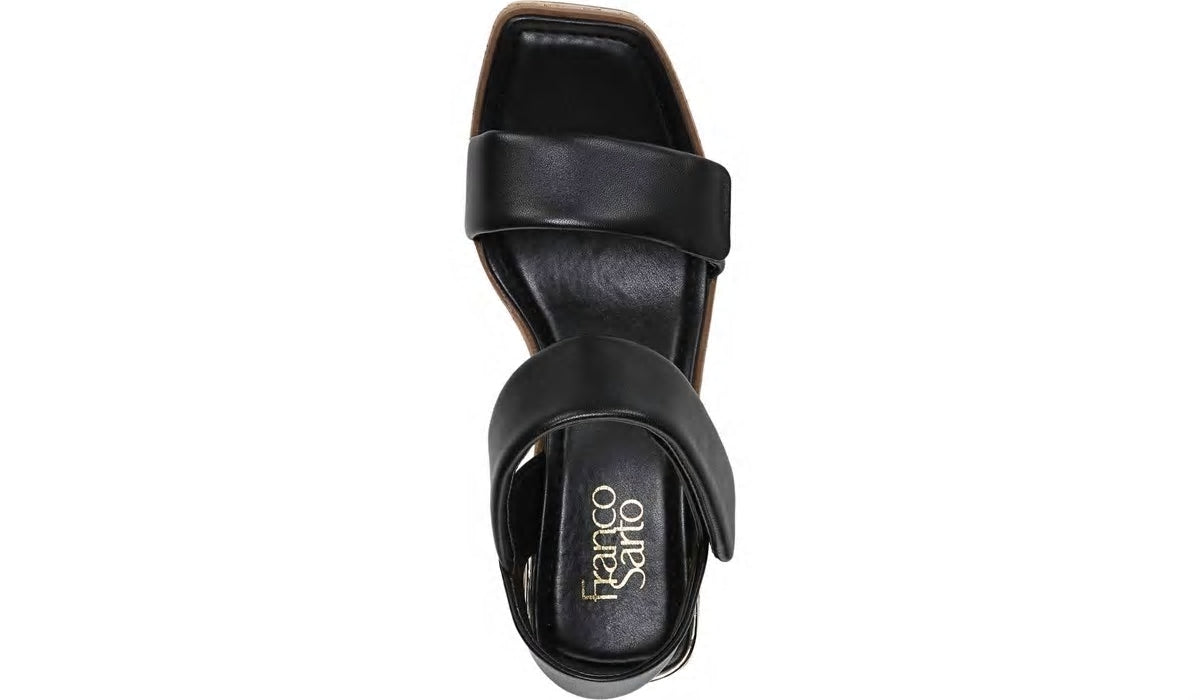 Franco Sweety Platform Wedge Sandal - Black Leather