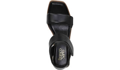 Franco Sweety Platform Wedge Sandal - Black Leather