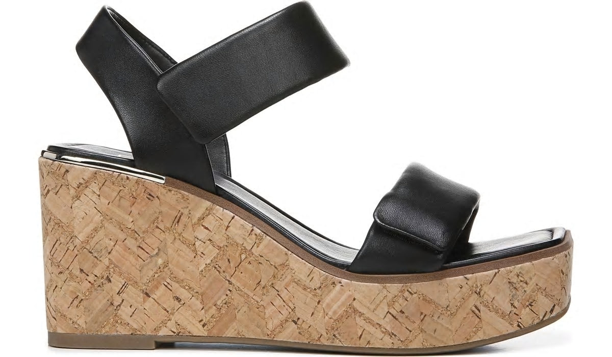 Franco Sweety Platform Wedge Sandal - Black Leather