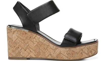 Franco Sweety Platform Wedge Sandal - Black Leather