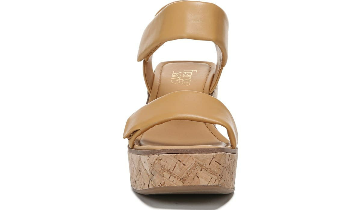 Franco Sweety Platform Wedge Sandal - Camel Leather