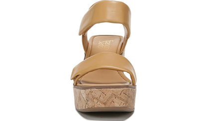 Franco Sweety Platform Wedge Sandal - Camel Leather