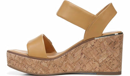 Franco Sweety Platform Wedge Sandal - Camel Leather