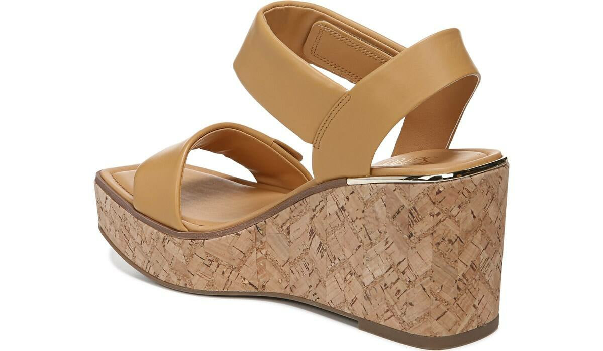 Franco Sweety Platform Wedge Sandal - Camel Leather
