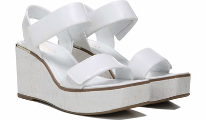 Franco Sweety Platform Wedge Sandal - White Leather