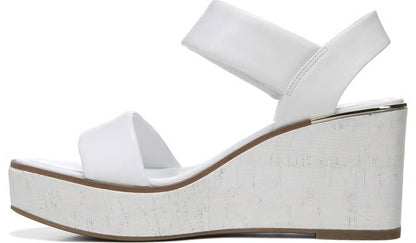 Franco Sweety Platform Wedge Sandal - White Leather