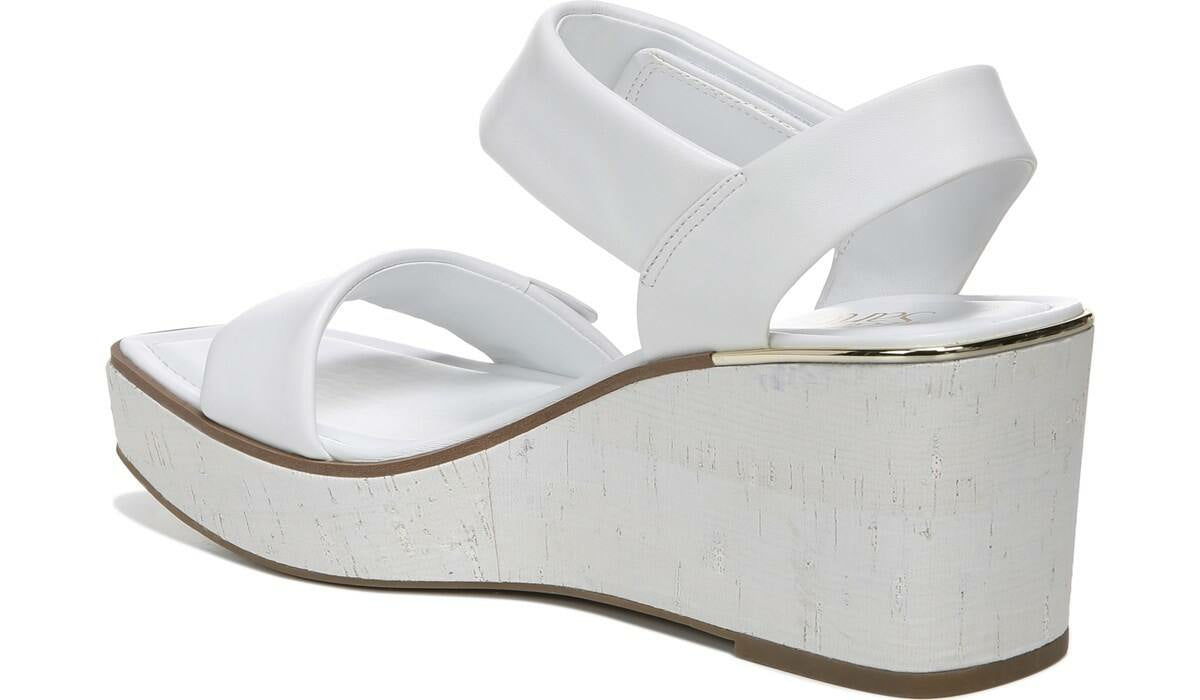 Franco Sweety Platform Wedge Sandal - White Leather