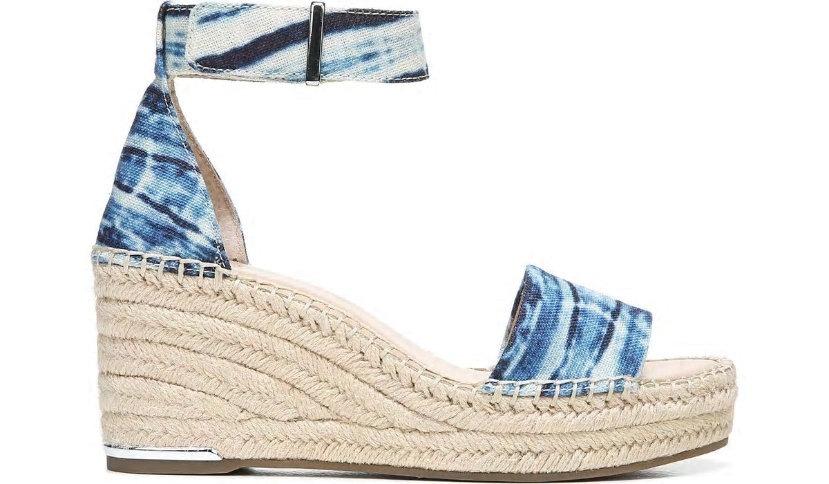 Franco Clemens Espadrille Wedge Sandal - Blue Canvas