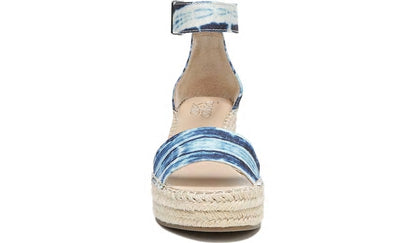 Franco Clemens Espadrille Wedge Sandal - Blue Canvas