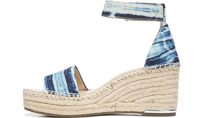 Franco Clemens Espadrille Wedge Sandal - Blue Canvas