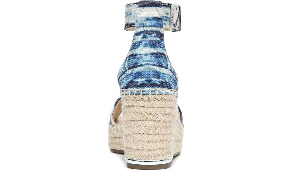 Franco Clemens Espadrille Wedge Sandal - Blue Canvas