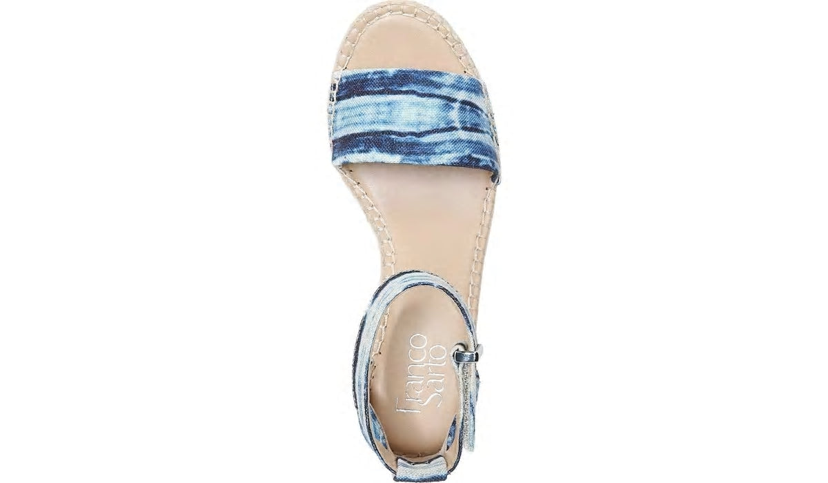 Franco Clemens Espadrille Wedge Sandal - Blue Canvas