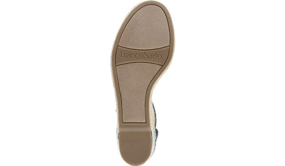 Franco Clemens Espadrille Wedge Sandal - Blue Canvas