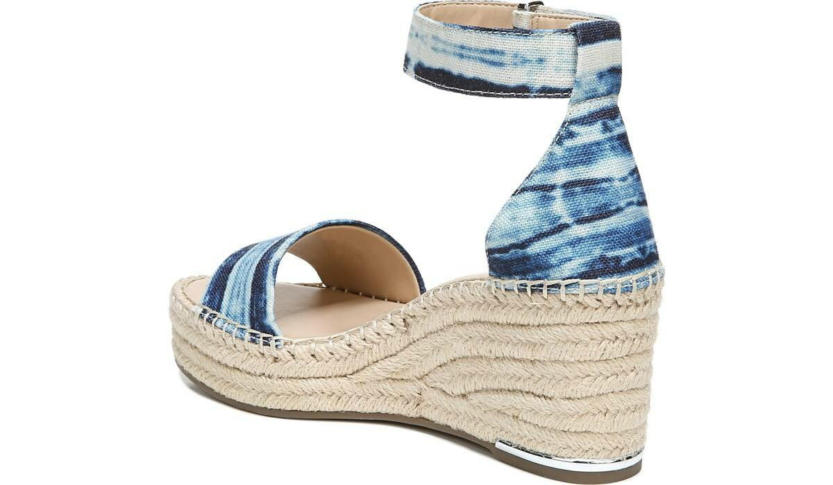 Franco Clemens Espadrille Wedge Sandal - Blue Canvas