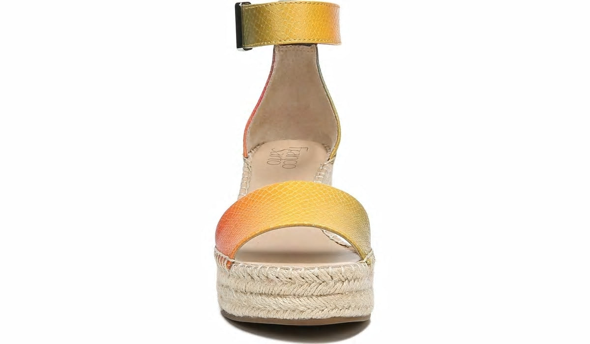 Franco Clemens Espadrille Wedge Sandal - Multi Snake Print Faux Leather