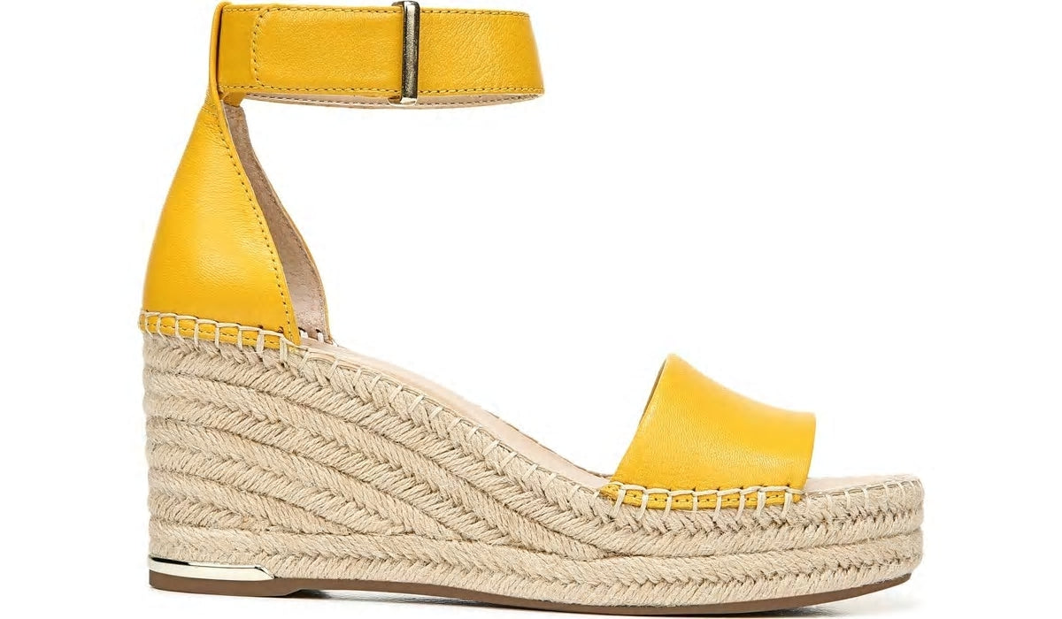 Franco Clemens Espadrille Wedge Sandal - Summer Yellow Leather