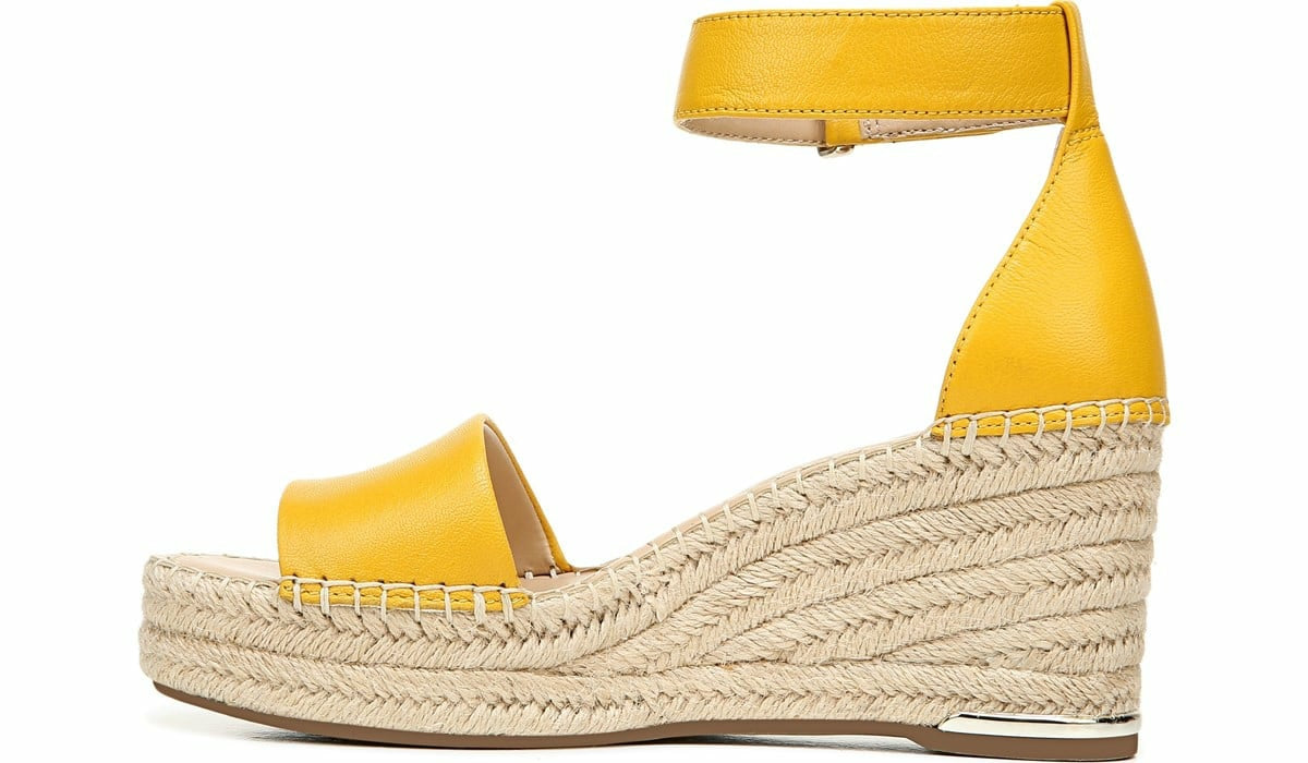 Franco Clemens Espadrille Wedge Sandal - Summer Yellow Leather