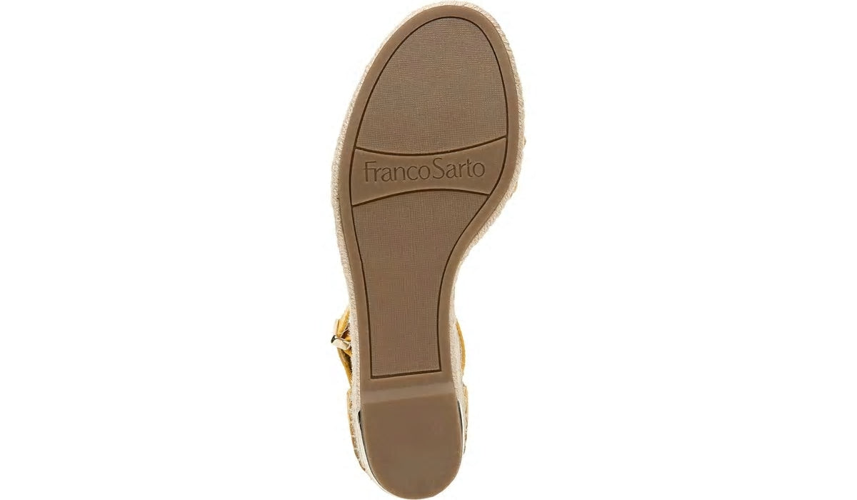 Franco Clemens Espadrille Wedge Sandal - Summer Yellow Leather