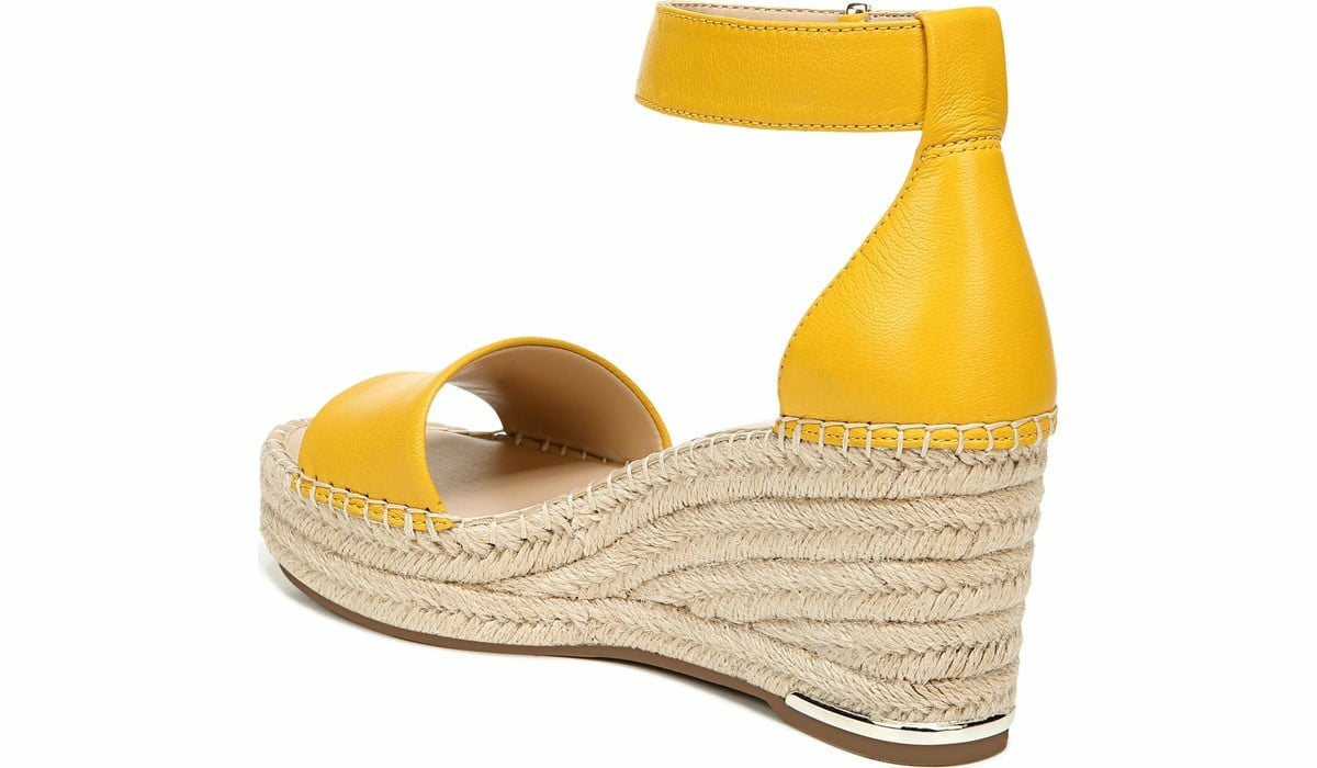 Franco Clemens Espadrille Wedge Sandal - Summer Yellow Leather