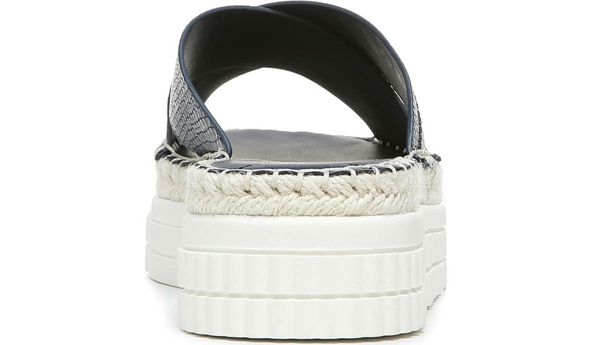 Franco Barb Platform Slide Sandal - French Navy Faux Leather