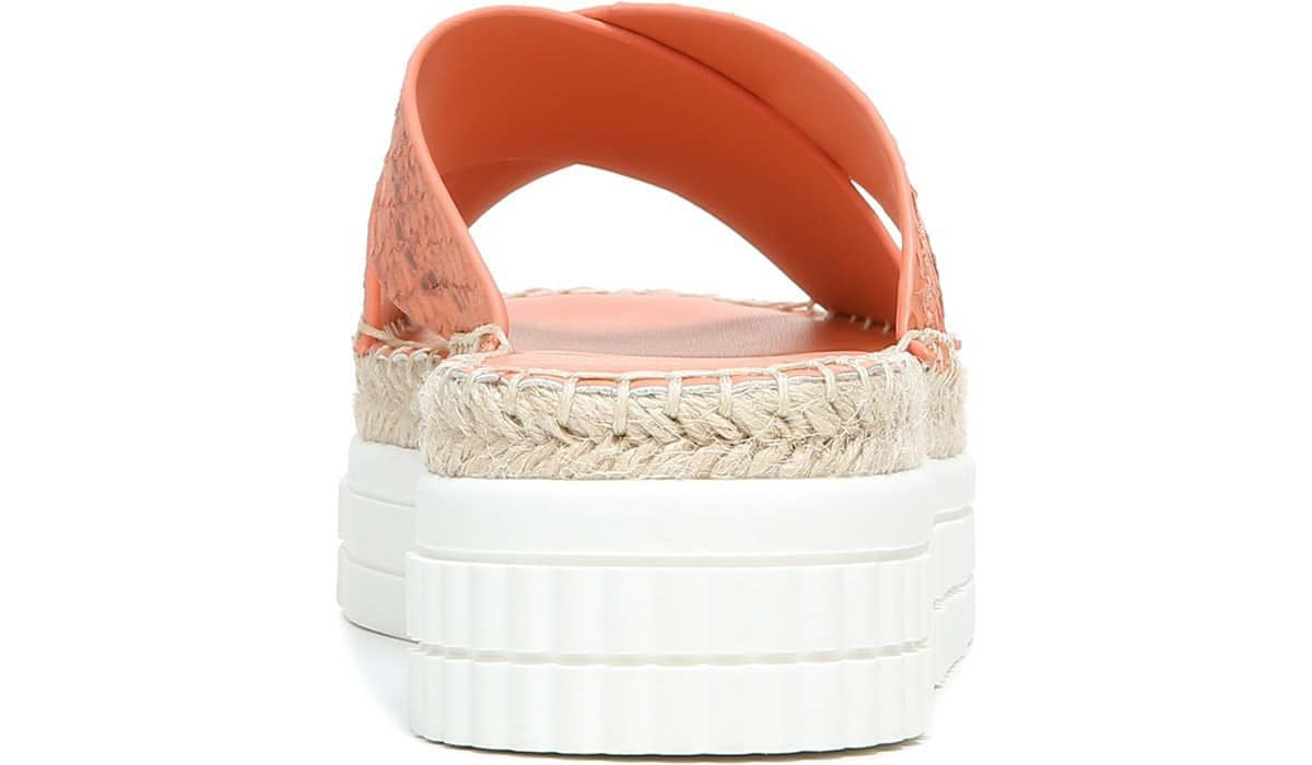 Franco Barb Platform Slide Sandal - Vivid Coral Leather