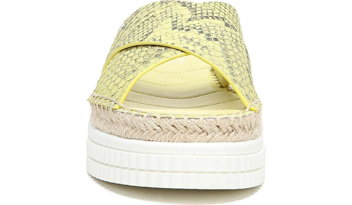Franco Barb Platform Slide Sandal - Citron Leather