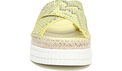 Franco Barb Platform Slide Sandal - Citron Leather