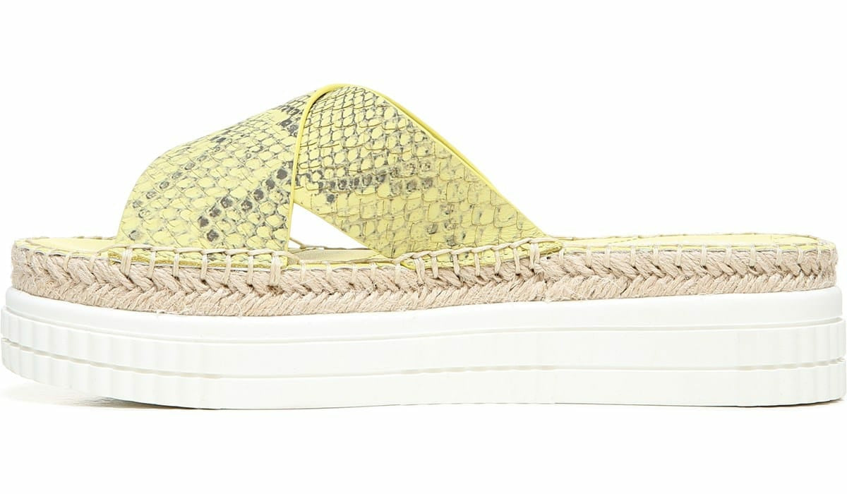 Franco Barb Platform Slide Sandal - Citron Leather