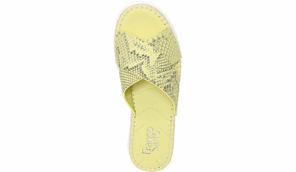 Franco Barb Platform Slide Sandal - Citron Leather