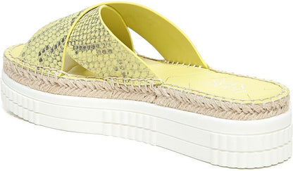 Franco Barb Platform Slide Sandal - Citron Leather