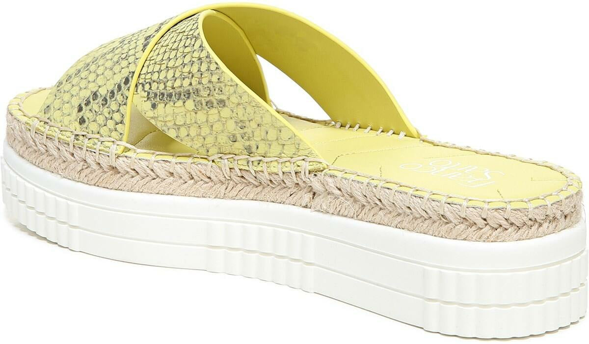 Franco Barb Platform Slide Sandal - Citron Leather