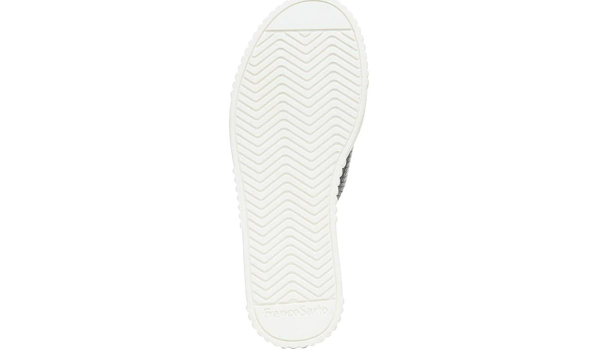 Franco Barb Platform Slide Sandal - Black Faux Leather