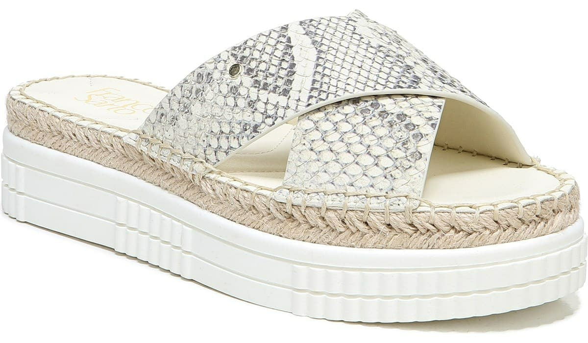 Franco Barb Platform Slide Sandal - Natural Leather