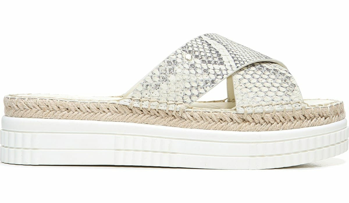 Franco Barb Platform Slide Sandal - Natural Leather