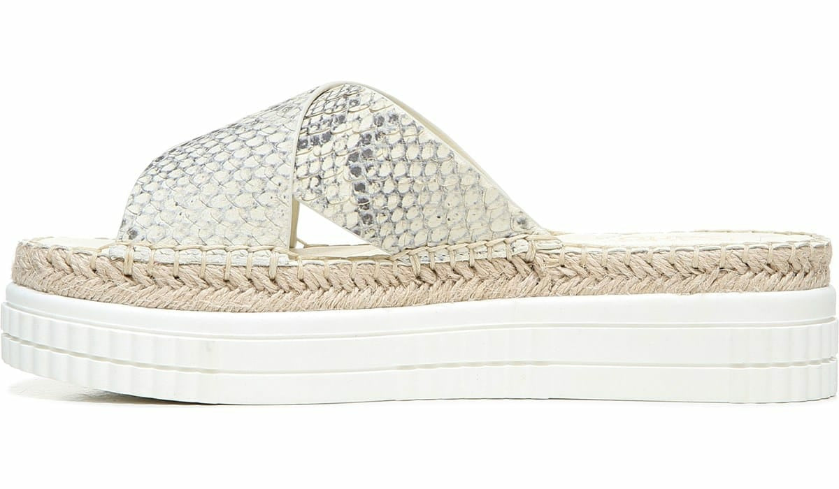 Franco Barb Platform Slide Sandal - Natural Leather