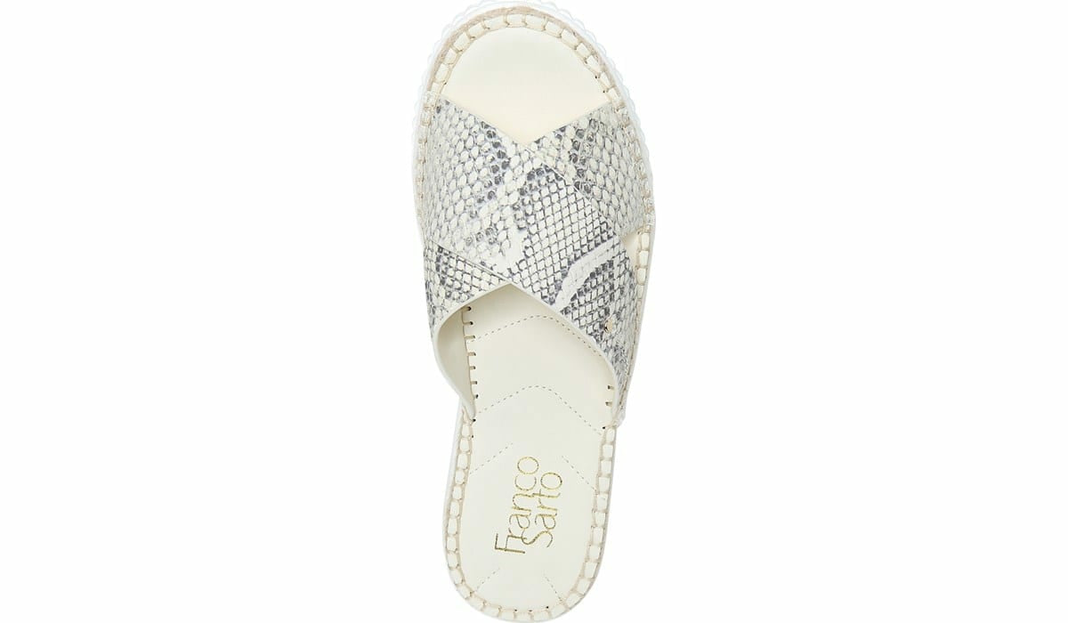 Franco Barb Platform Slide Sandal - Natural Leather
