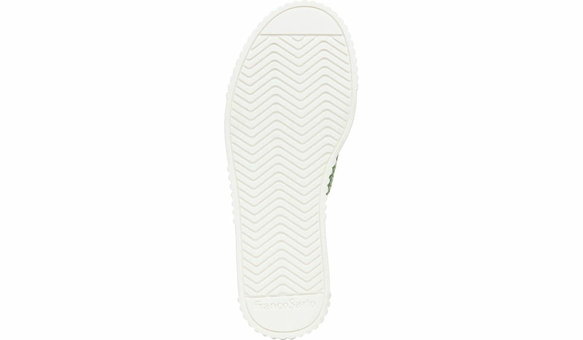 Franco Barb Platform Slide Sandal - Green Apple Faux Leather